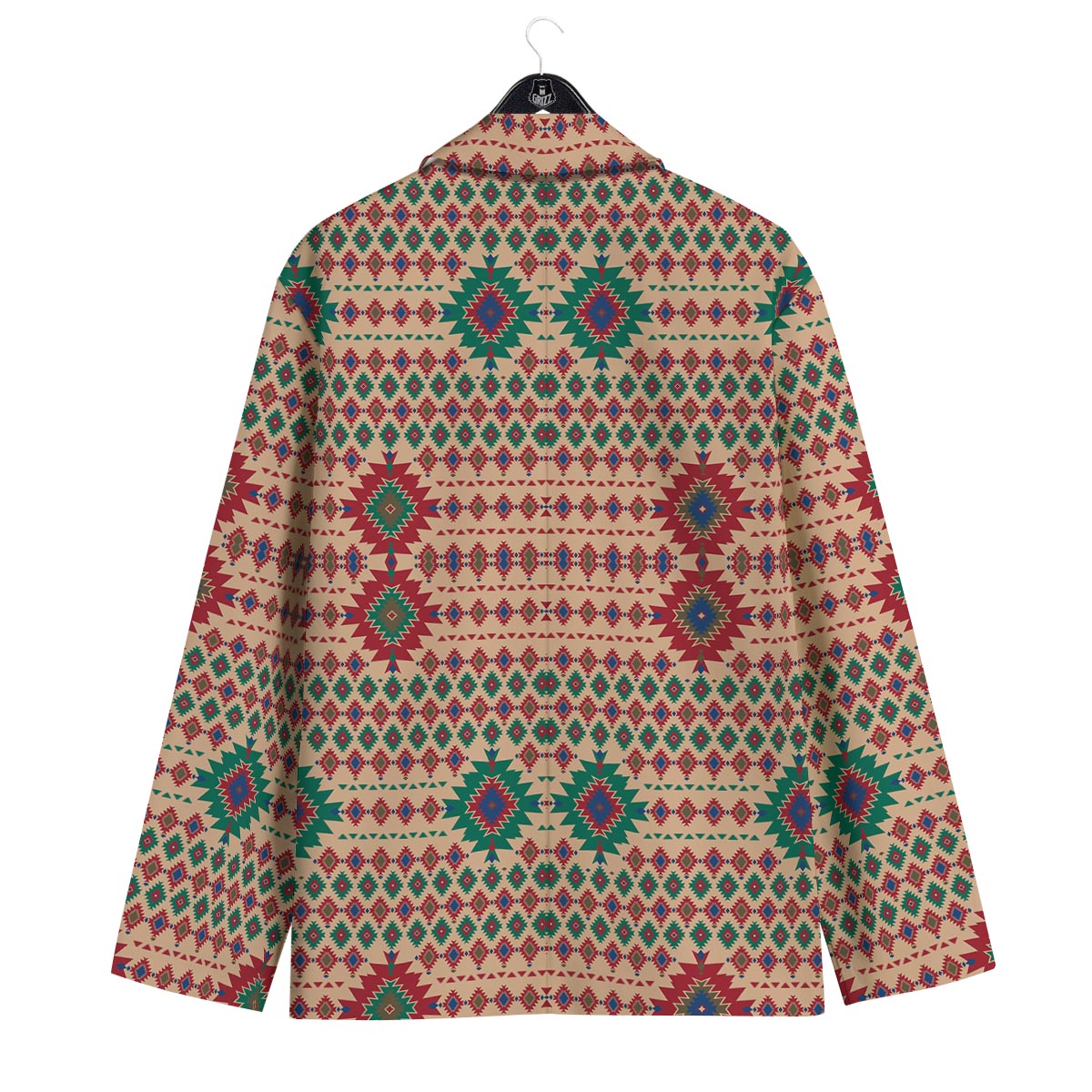 Southwestern Beige And Red Print Pattern Men's Sport Coat-grizzshop