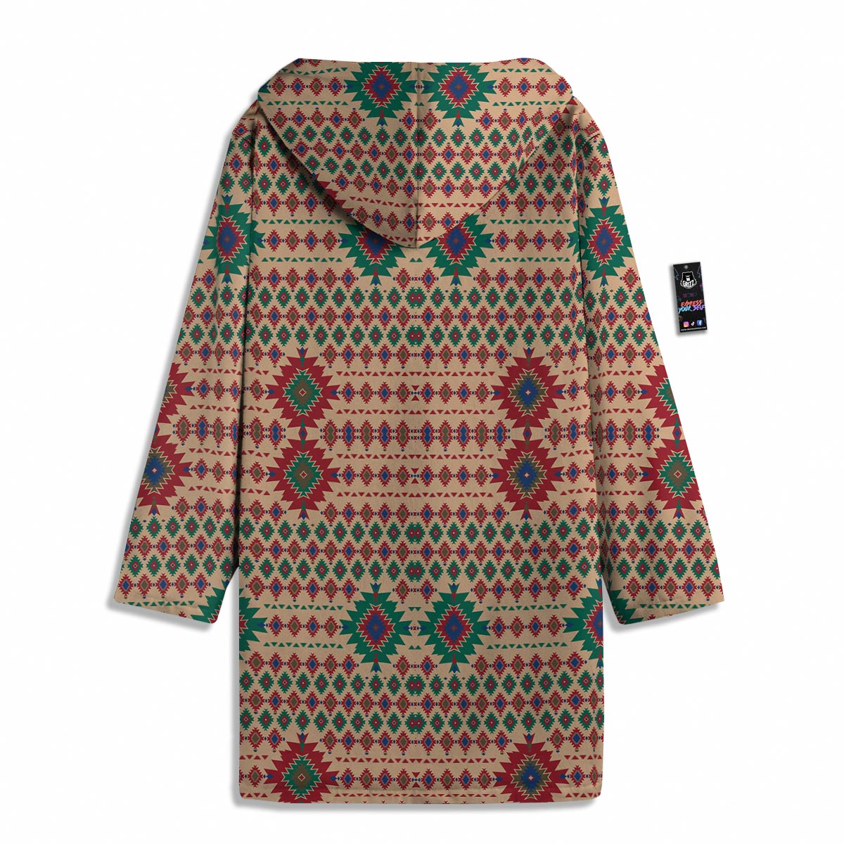 Southwestern Beige And Red Print Pattern Men's Windbreaker Jacket-grizzshop