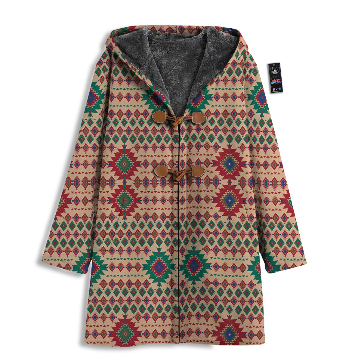 Southwestern Beige And Red Print Pattern Men's Windbreaker Jacket-grizzshop