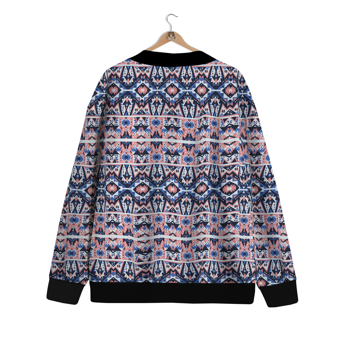 Southwestern Blue And Pink Print Pattern Cardigan-grizzshop