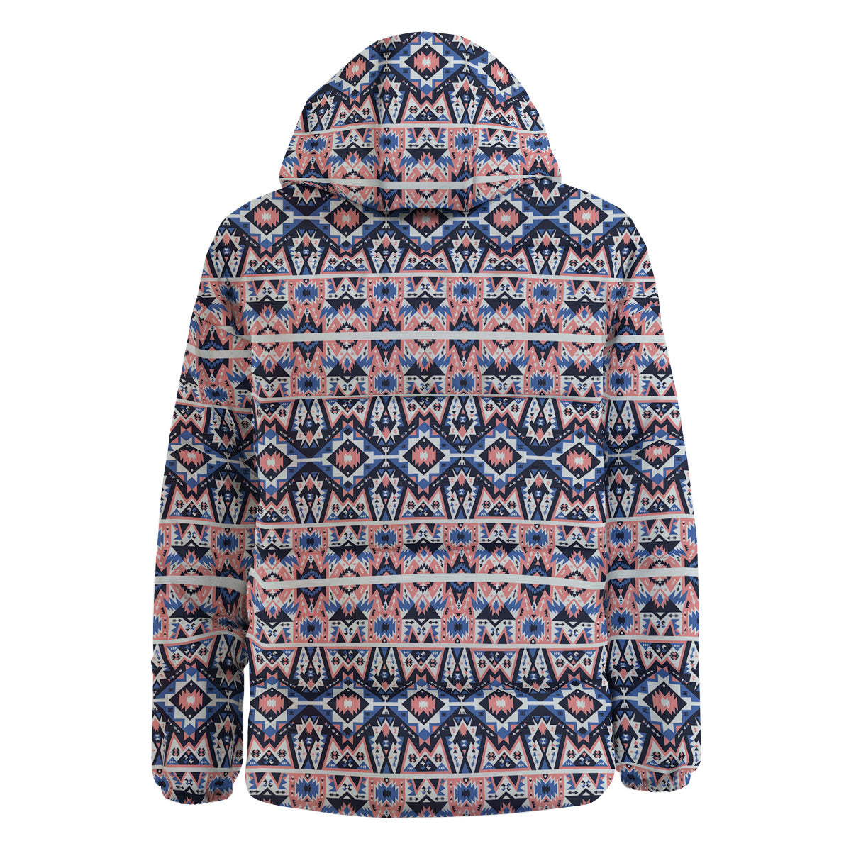 Southwestern Blue And Pink Print Pattern Down Jacket-grizzshop