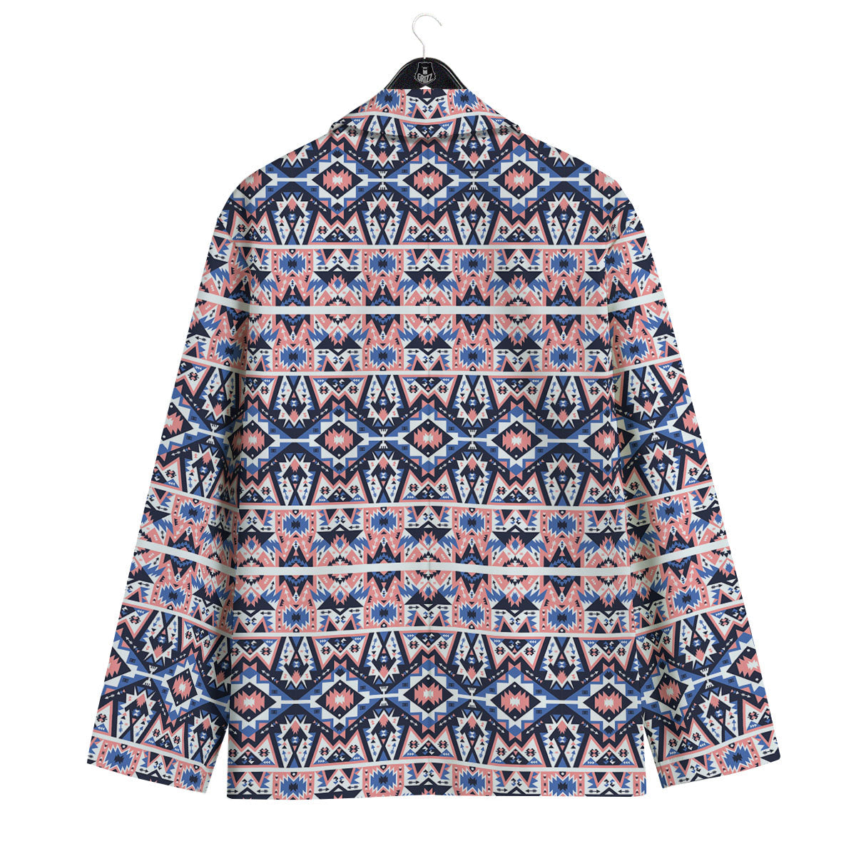 Southwestern Blue And Pink Print Pattern Men's Sport Coat-grizzshop