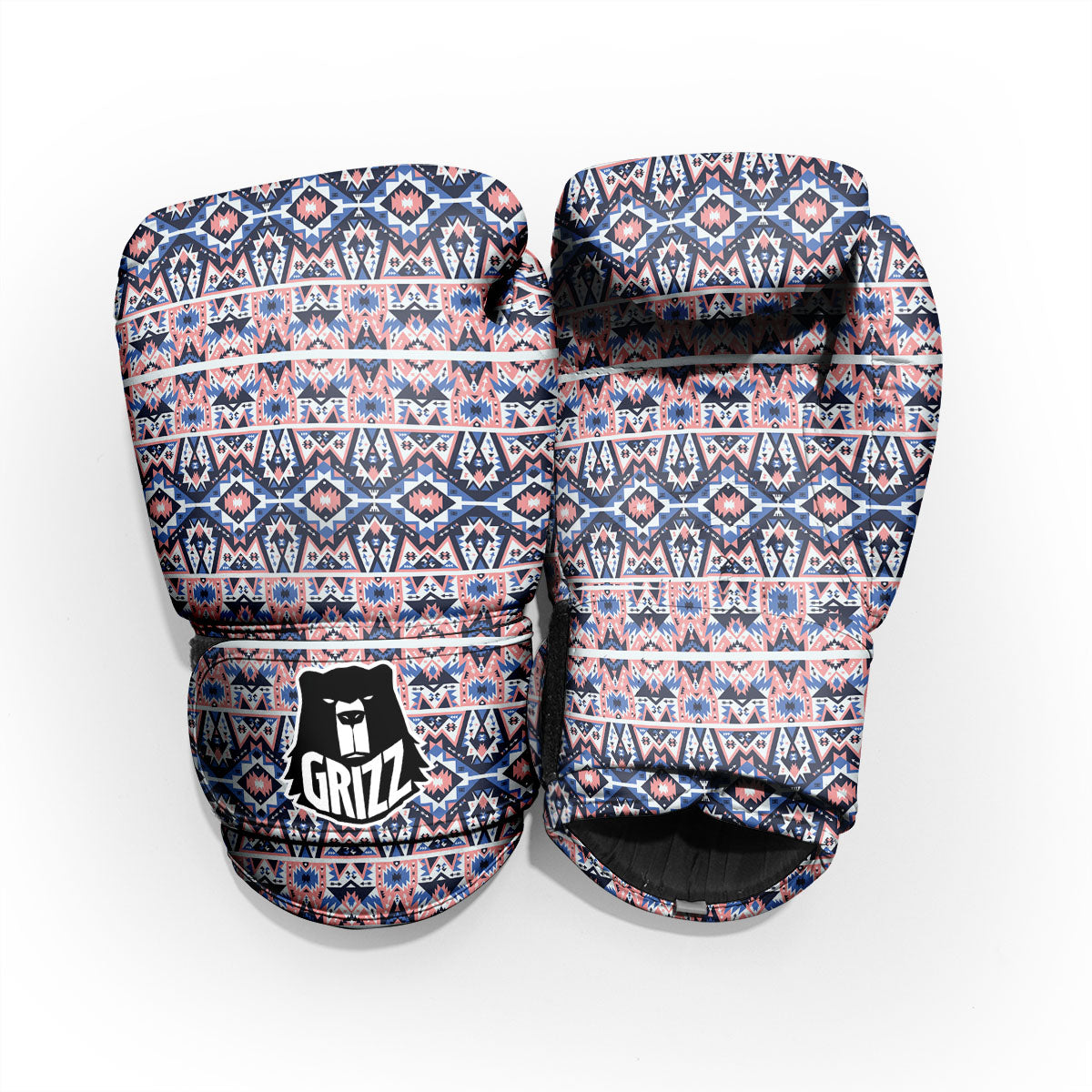 Southwestern Blue And Pink Print Pattern Pro Boxing Glove
