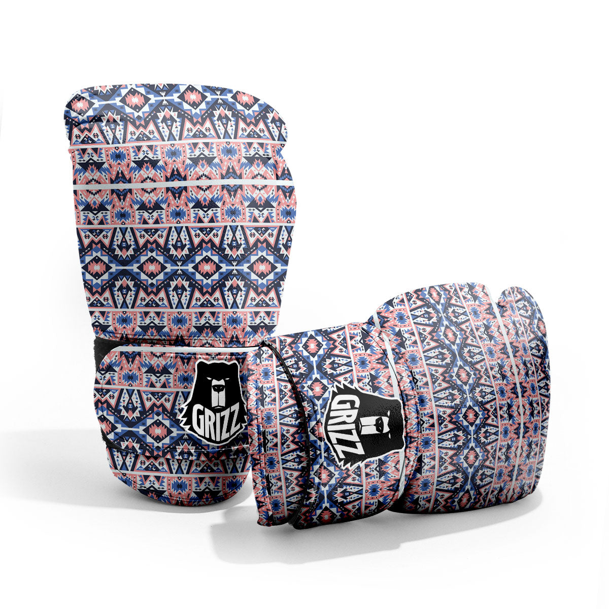 Southwestern Blue And Pink Print Pattern Pro Boxing Glove