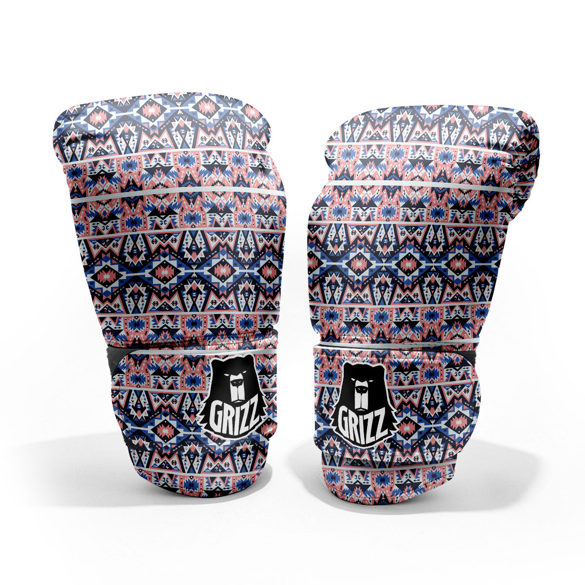 Southwestern Blue And Pink Print Pattern Pro Boxing Glove