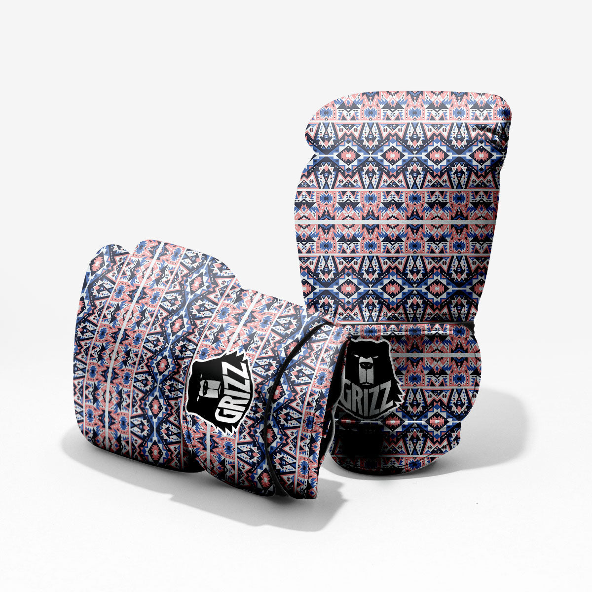 Southwestern Blue And Pink Print Pattern Pro Boxing Glove
