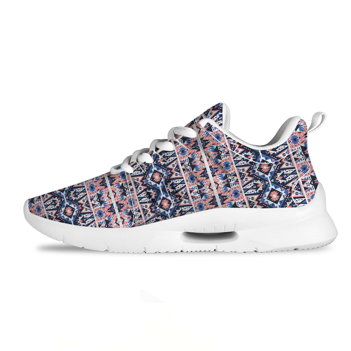 Southwestern Blue And Pink Print Pattern Tennis Shoes-grizzshop