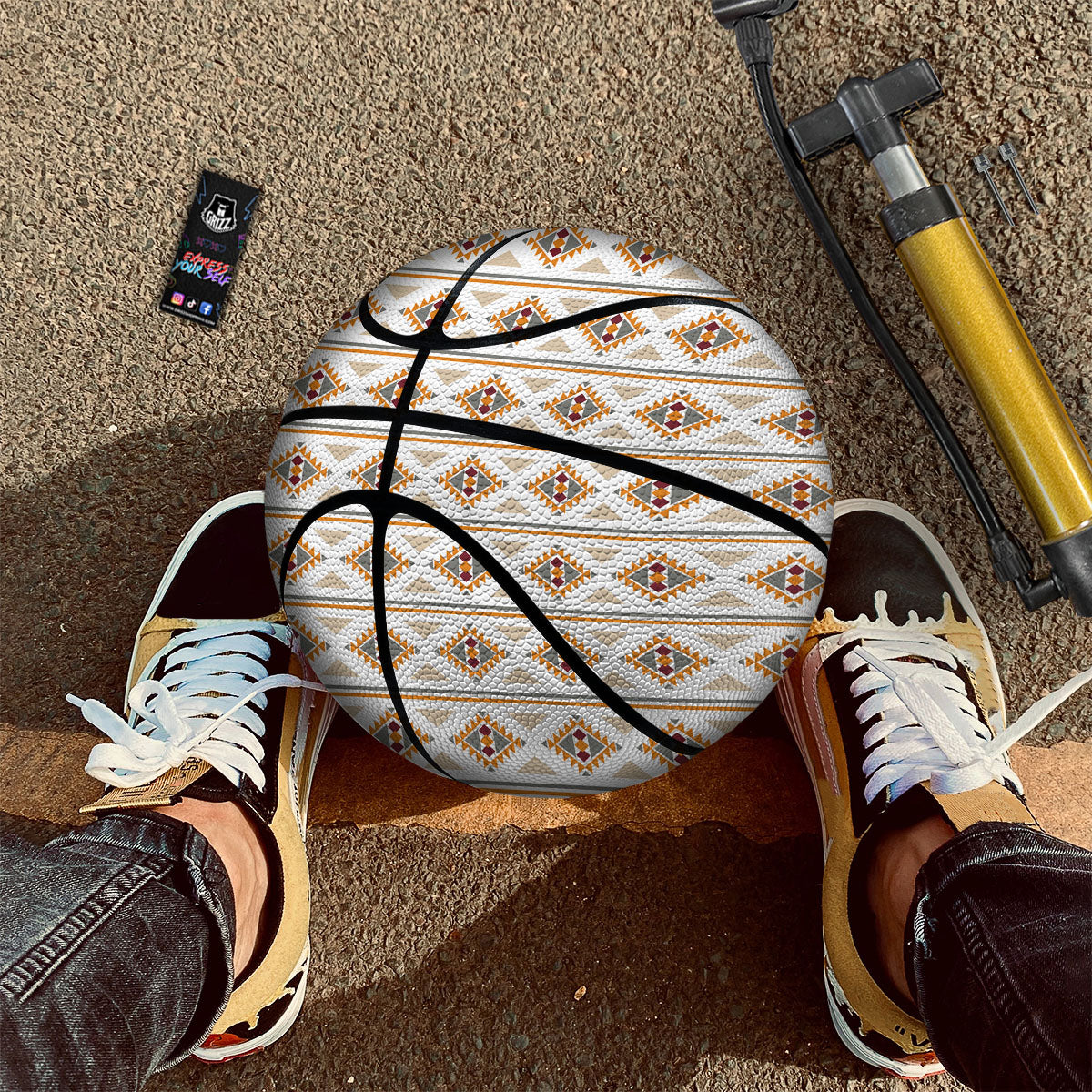 Southwestern Native Print Pattern Basketball-grizzshop