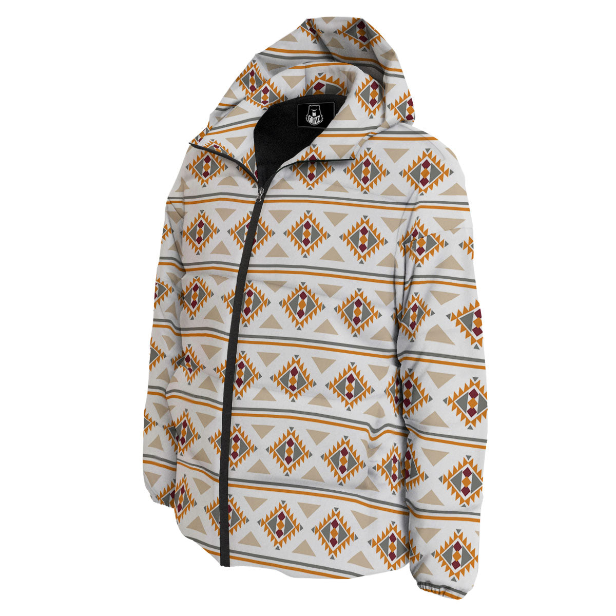 Southwestern Native Print Pattern Down Jacket-grizzshop