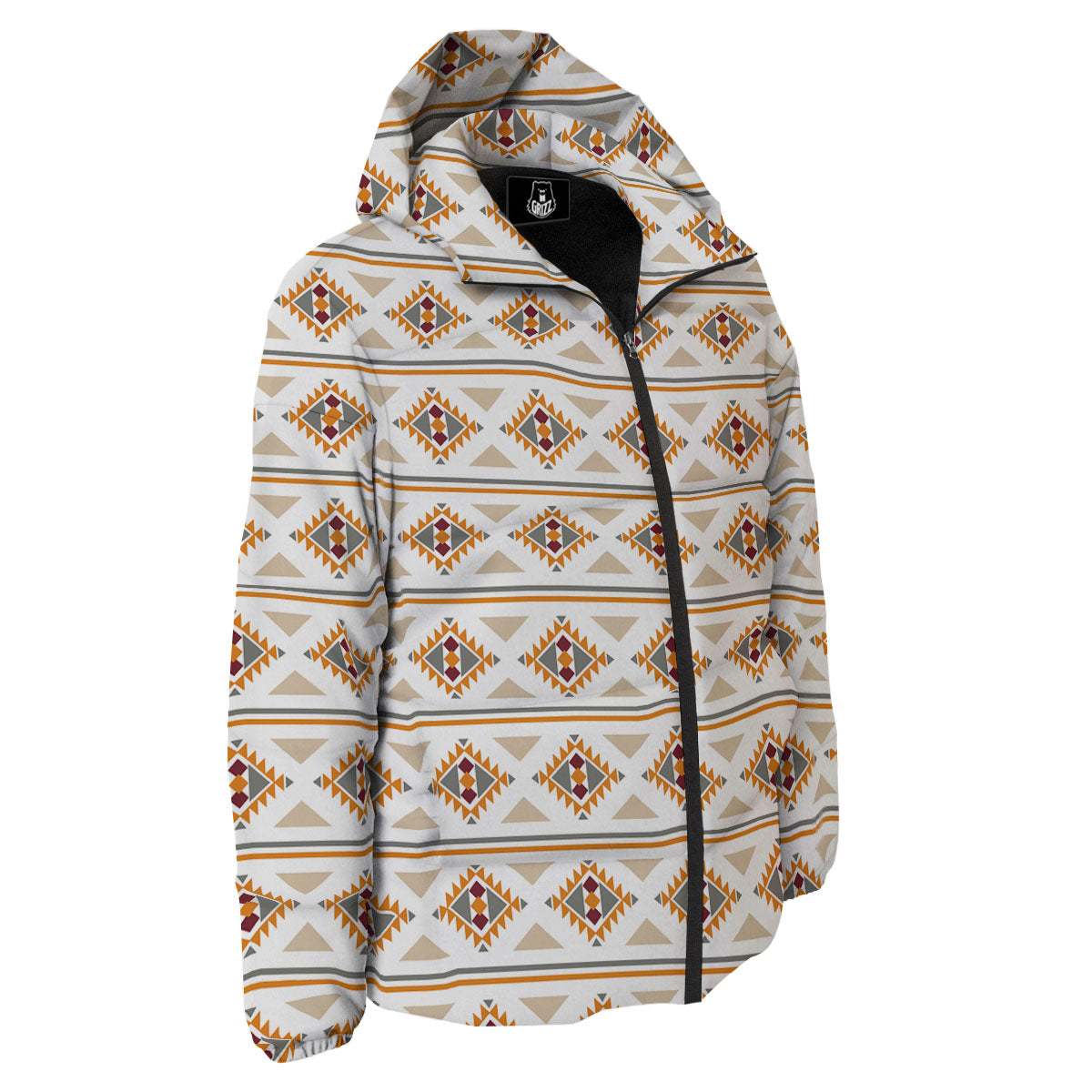 Southwestern Native Print Pattern Down Jacket-grizzshop