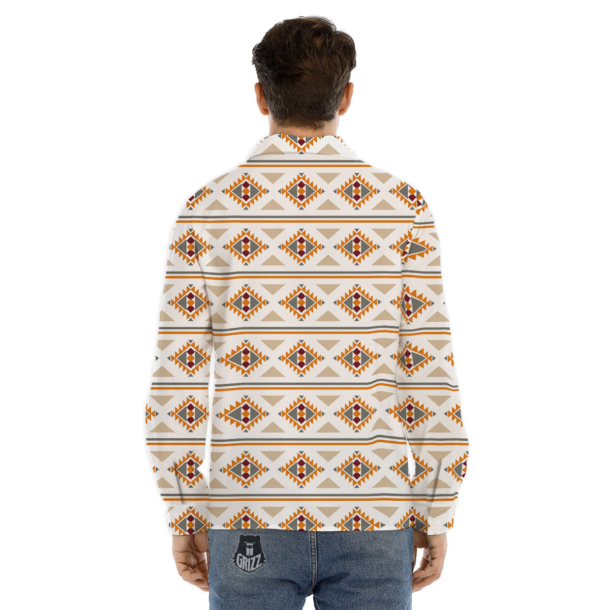 Southwestern Native Print Pattern Men's Dress Shirts-grizzshop