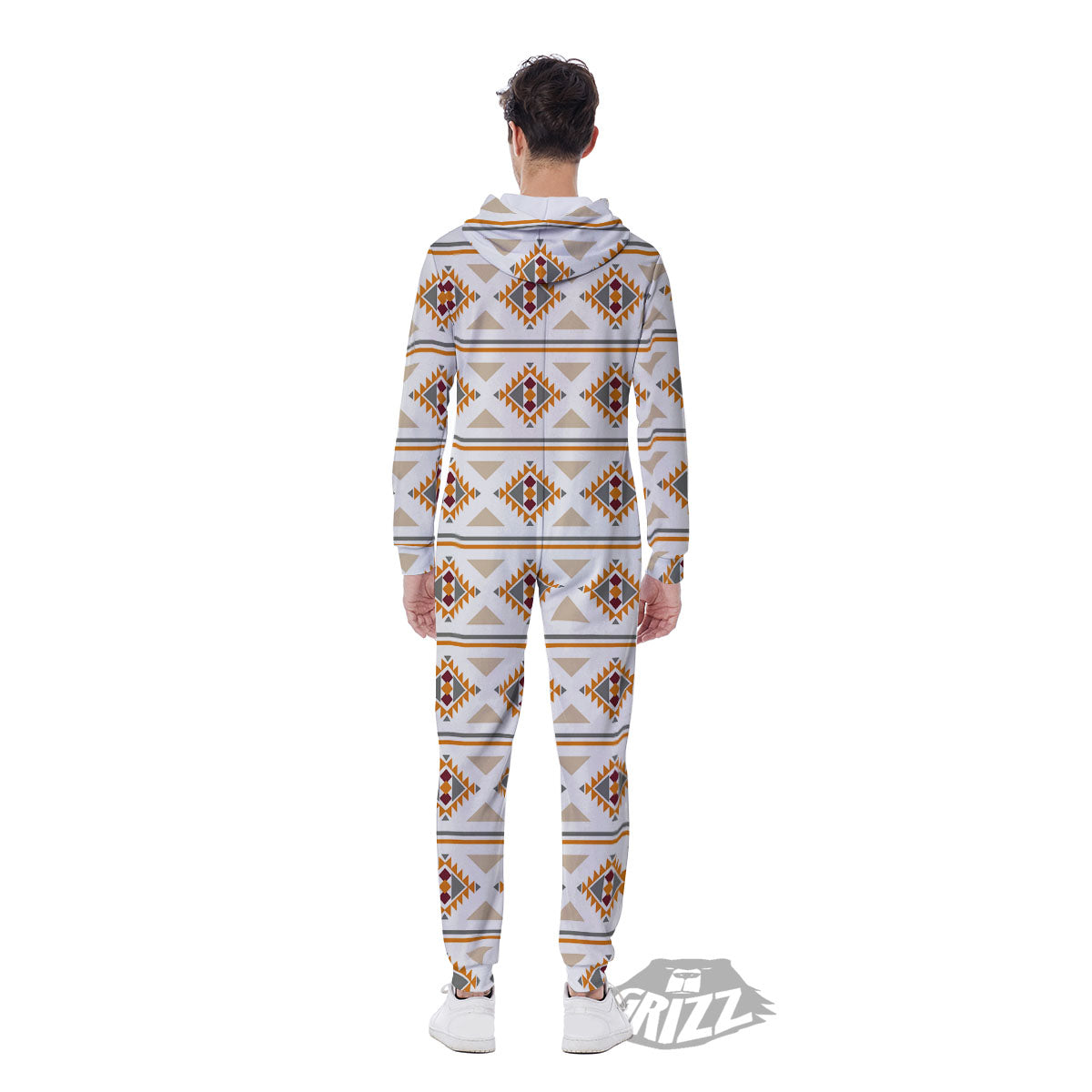 Southwestern Native Print Pattern Men's Jumpsuit-grizzshop
