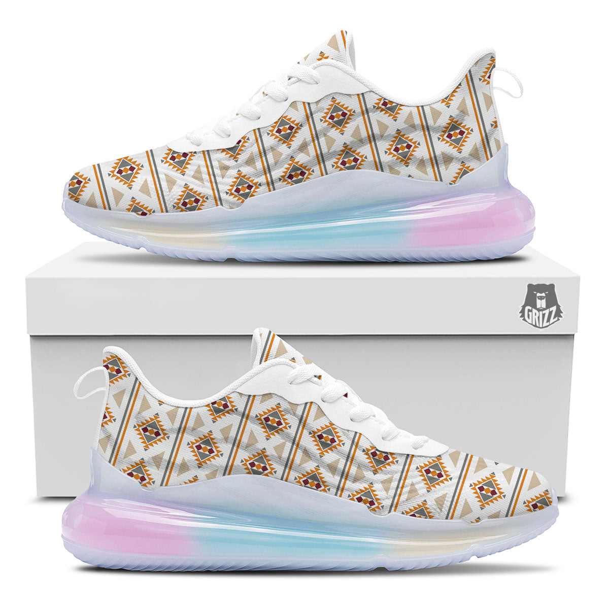 Southwestern Native Print Pattern Running Sneakers-grizzshop