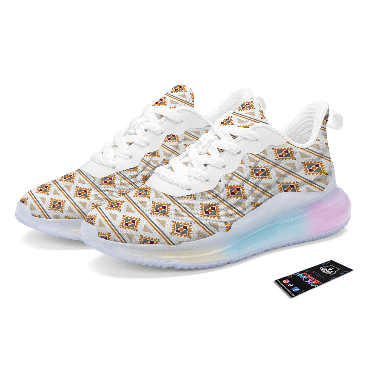 Southwestern Native Print Pattern Running Sneakers-grizzshop