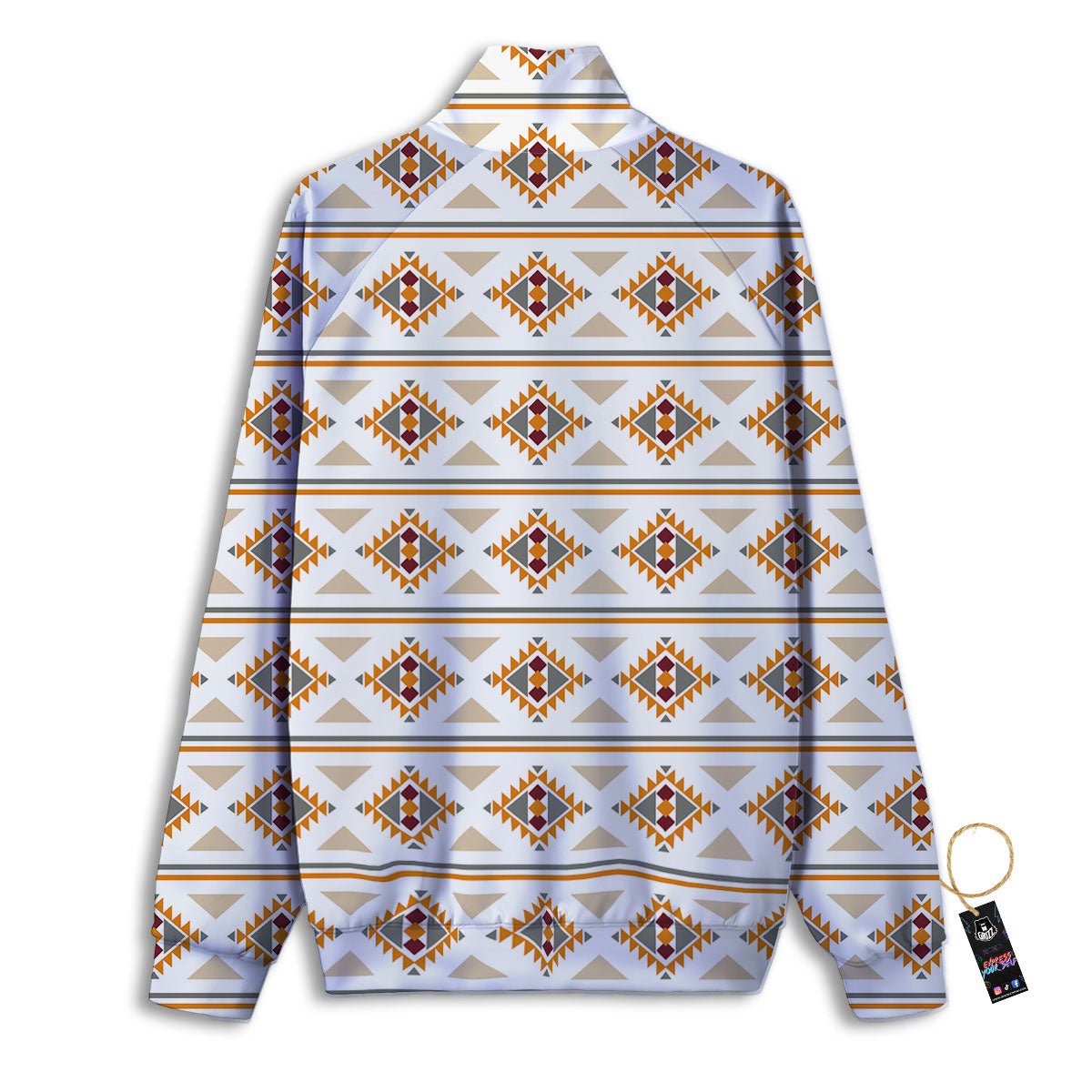 Southwestern Native Print Pattern Track Jacket-grizzshop