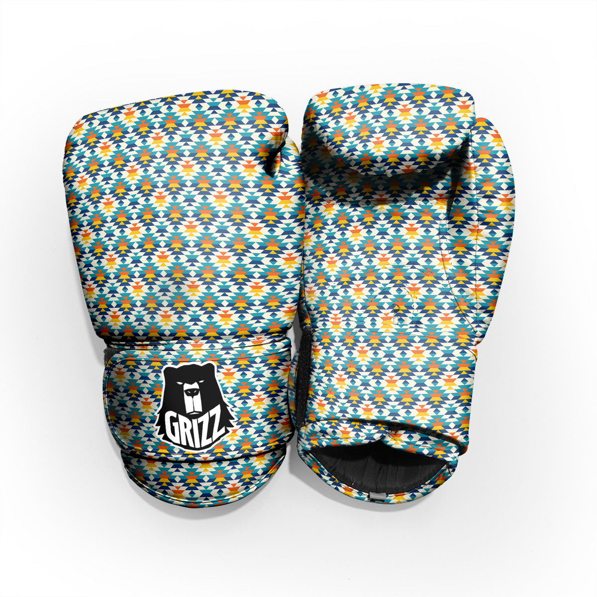 Southwestern Orange And Blue Print Pro Boxing Glove