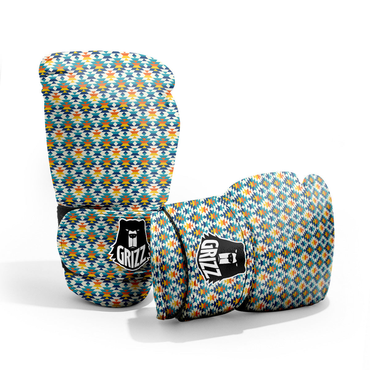 Southwestern Orange And Blue Print Pro Boxing Glove
