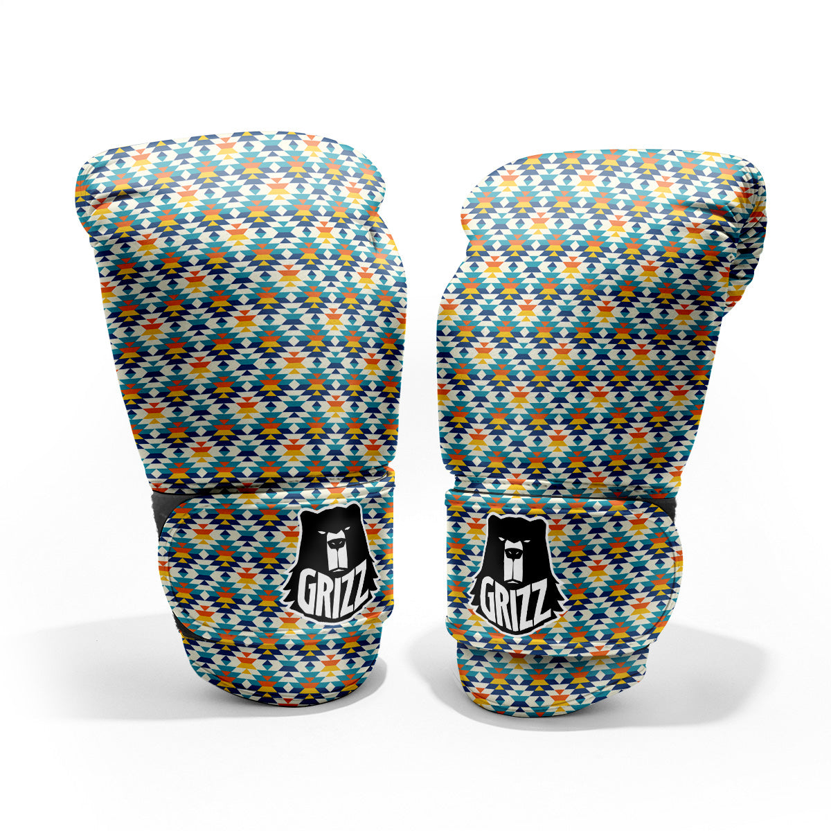 Southwestern Orange And Blue Print Pro Boxing Glove