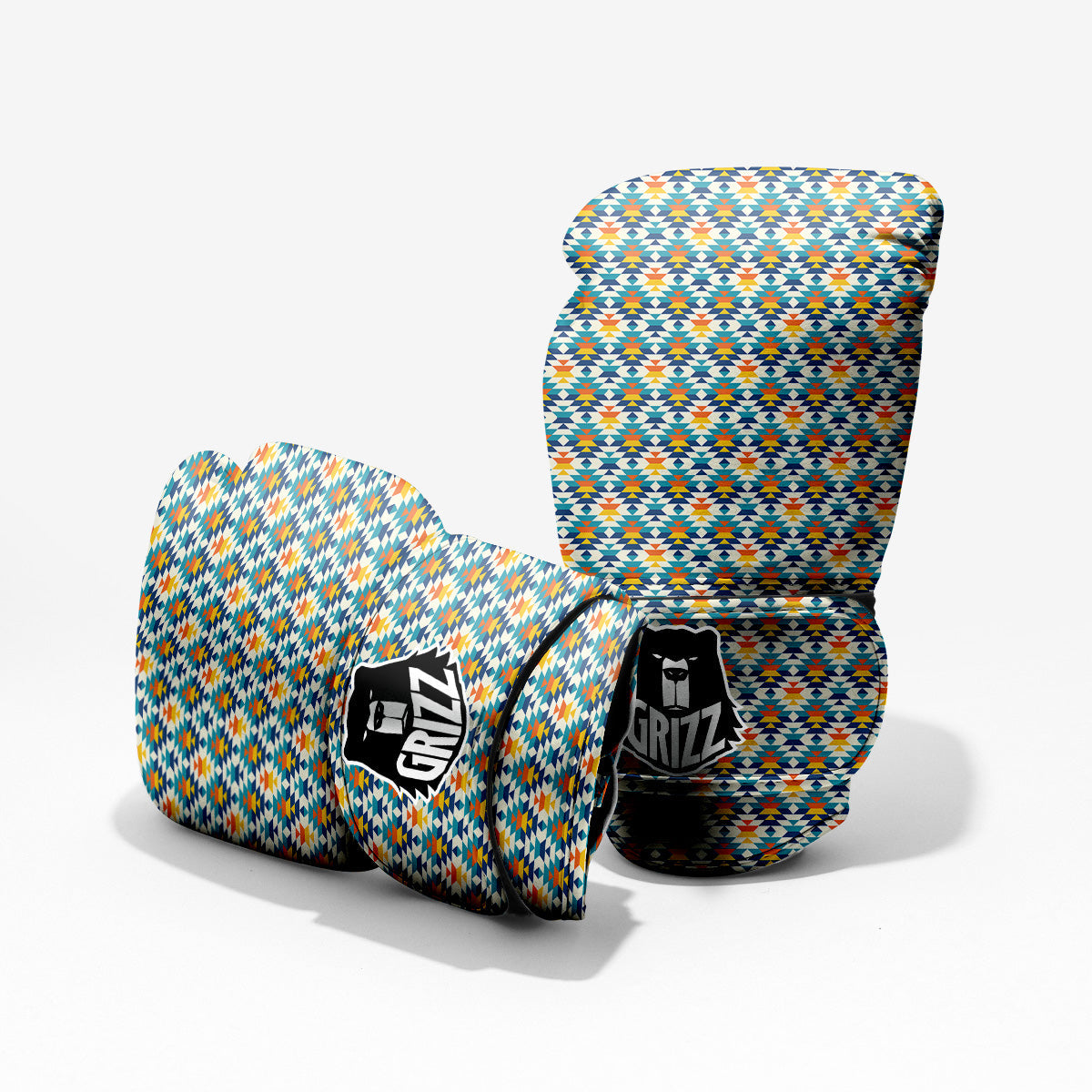 Southwestern Orange And Blue Print Pro Boxing Glove