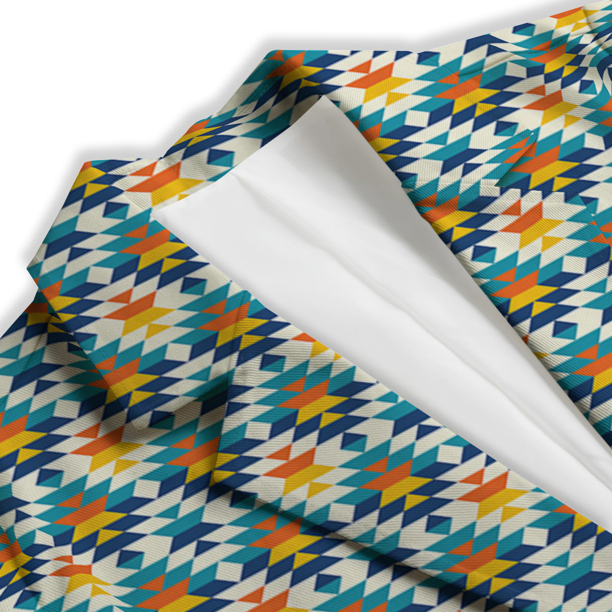 Southwestern Orange And Blue Print Women's Blazer-grizzshop