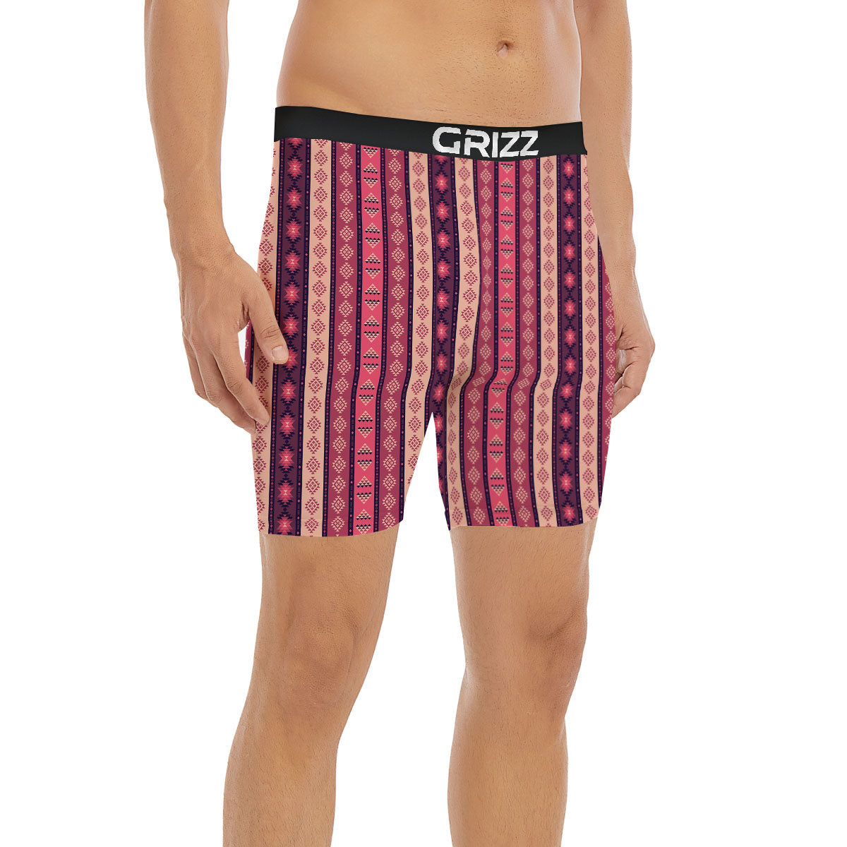 Southwestern Purple And Pink Print Pattern Boxer Briefs-grizzshop