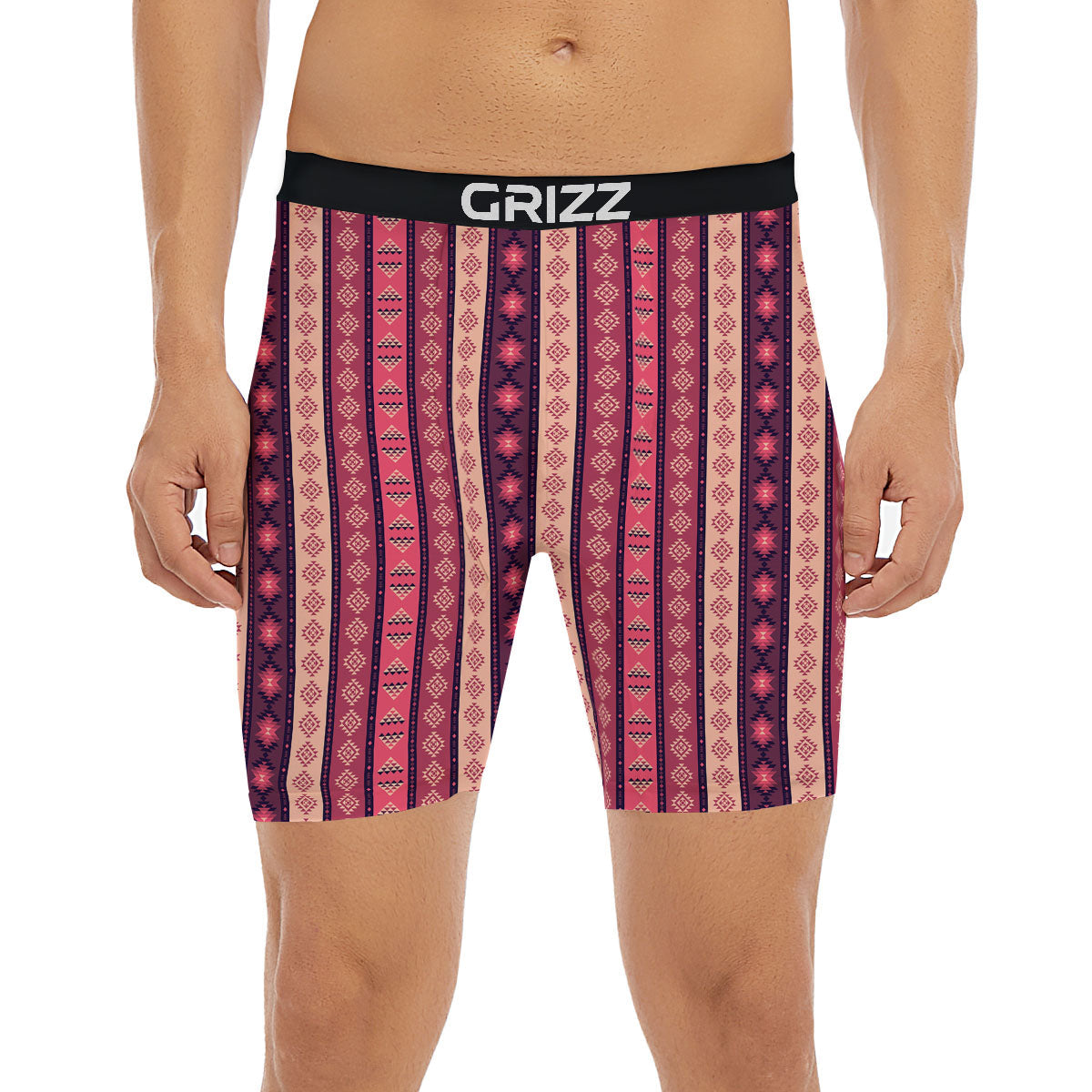 Southwestern Purple And Pink Print Pattern Boxer Briefs-grizzshop