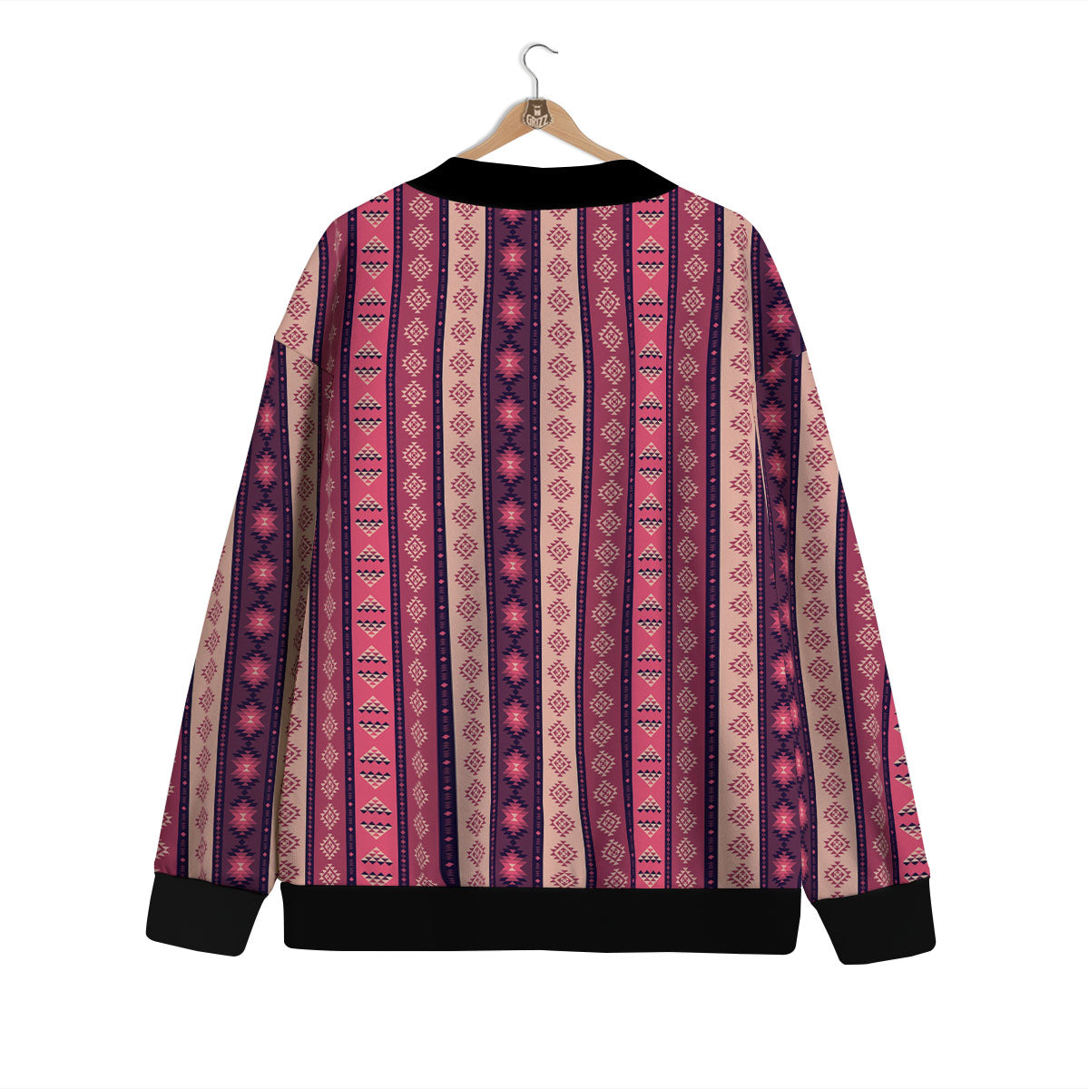 Southwestern Purple And Pink Print Pattern Cardigan-grizzshop