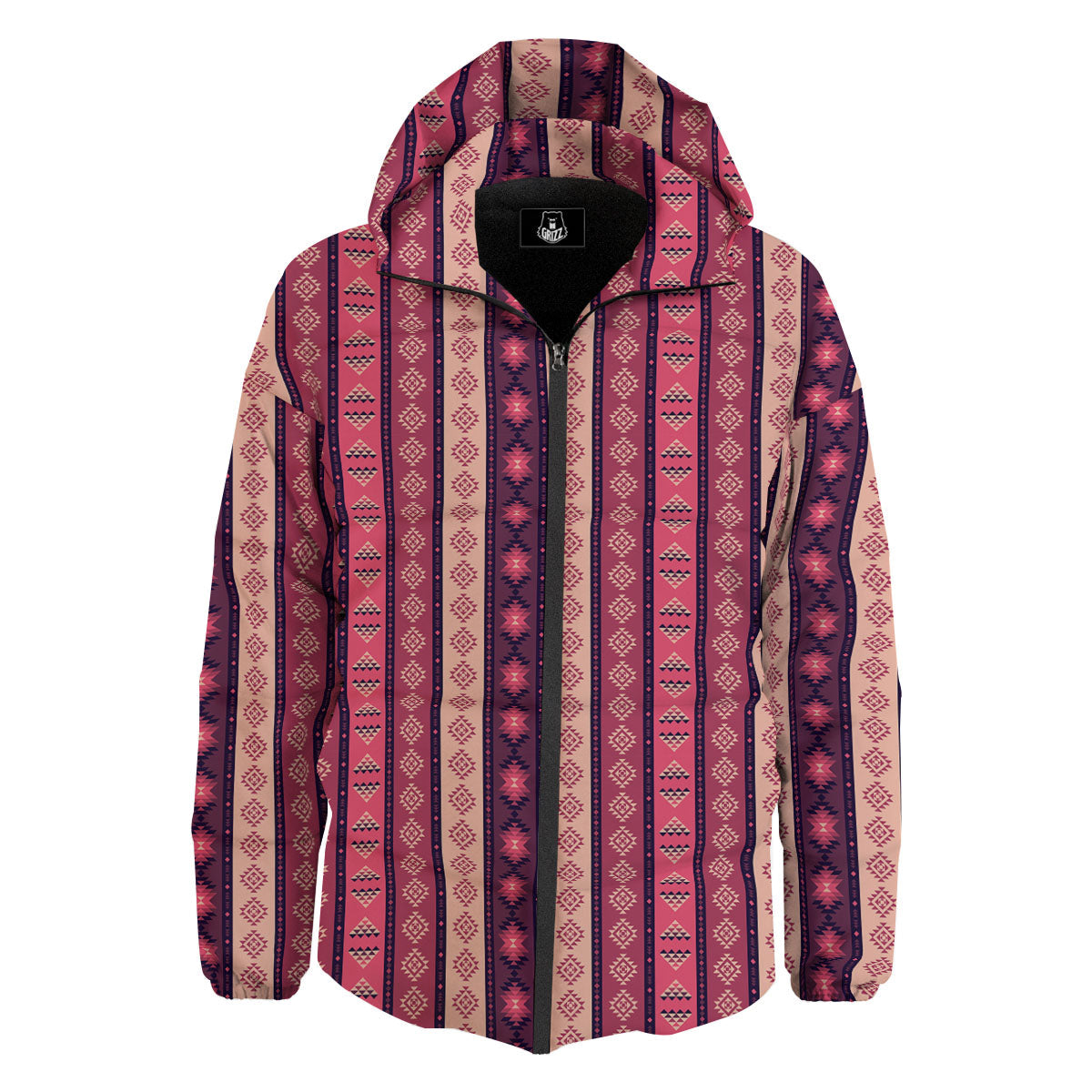 Southwestern Purple And Pink Print Pattern Down Jacket-grizzshop