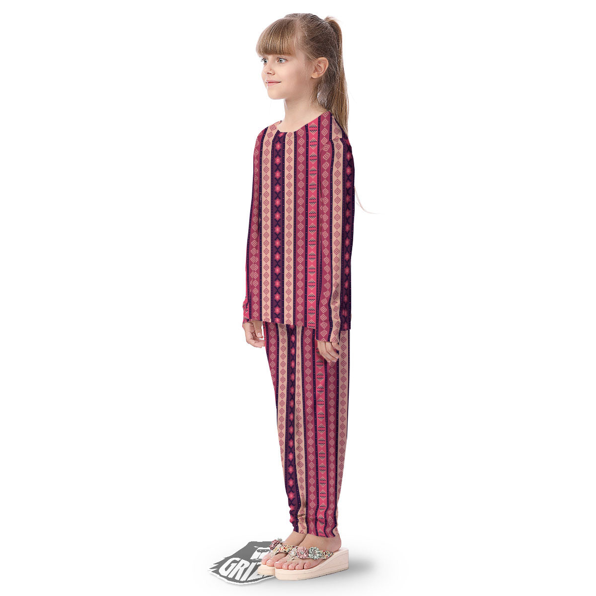 Southwestern Purple And Pink Print Pattern Kid's Pajamas-grizzshop