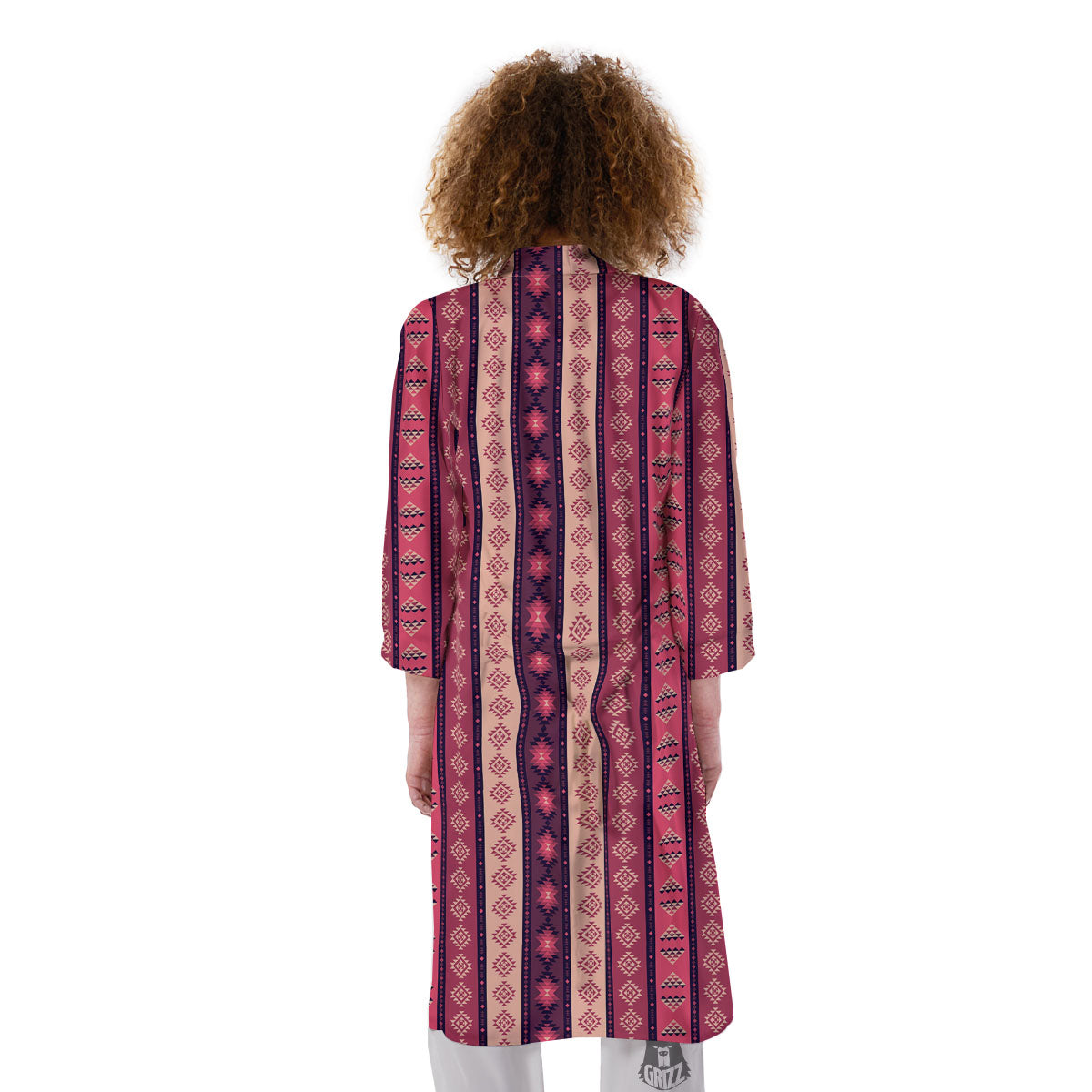 Southwestern Purple And Pink Print Pattern Kimono-grizzshop