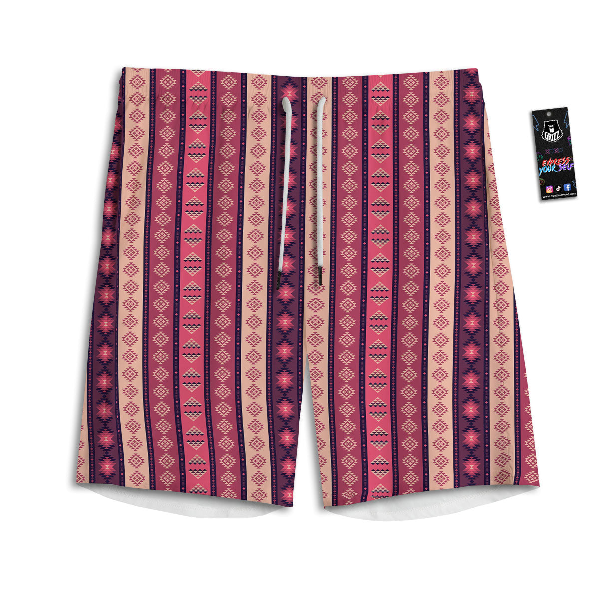 Southwestern Purple And Pink Print Pattern Men's Athletic Shorts