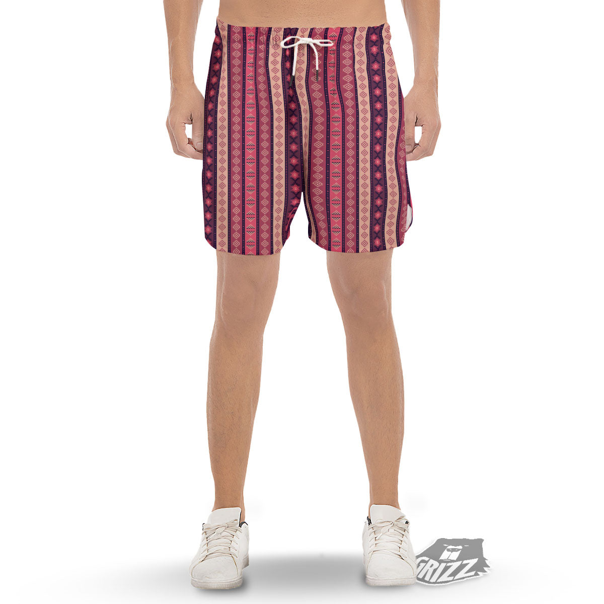 Southwestern Purple And Pink Print Pattern Men's Gym Shorts-grizzshop
