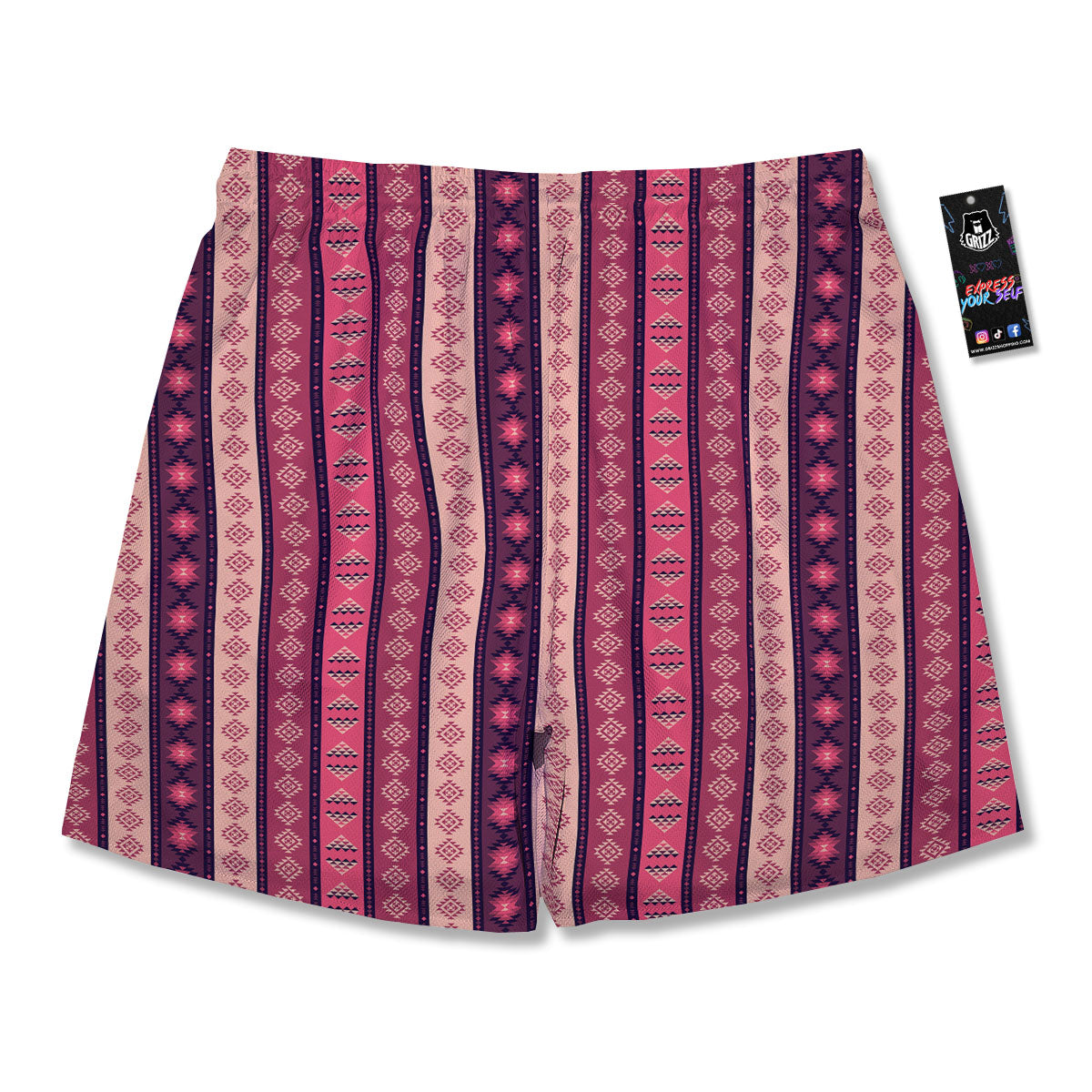 Southwestern Purple And Pink Print Pattern Men's Running Shorts-grizzshop