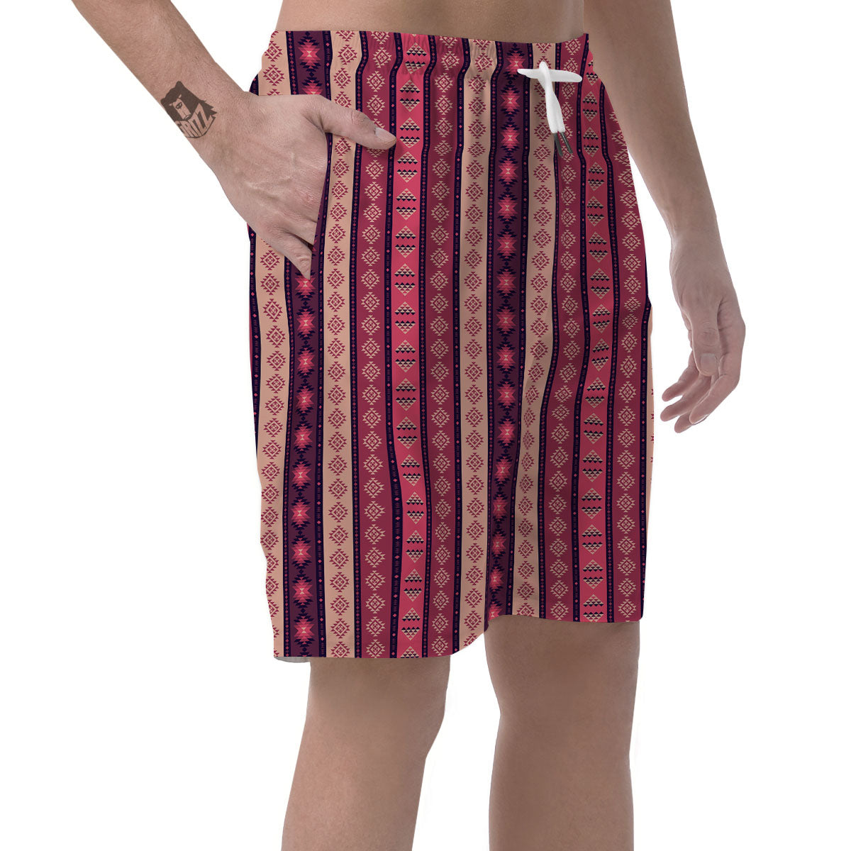 Southwestern Purple And Pink Print Pattern Men's Shorts-grizzshop
