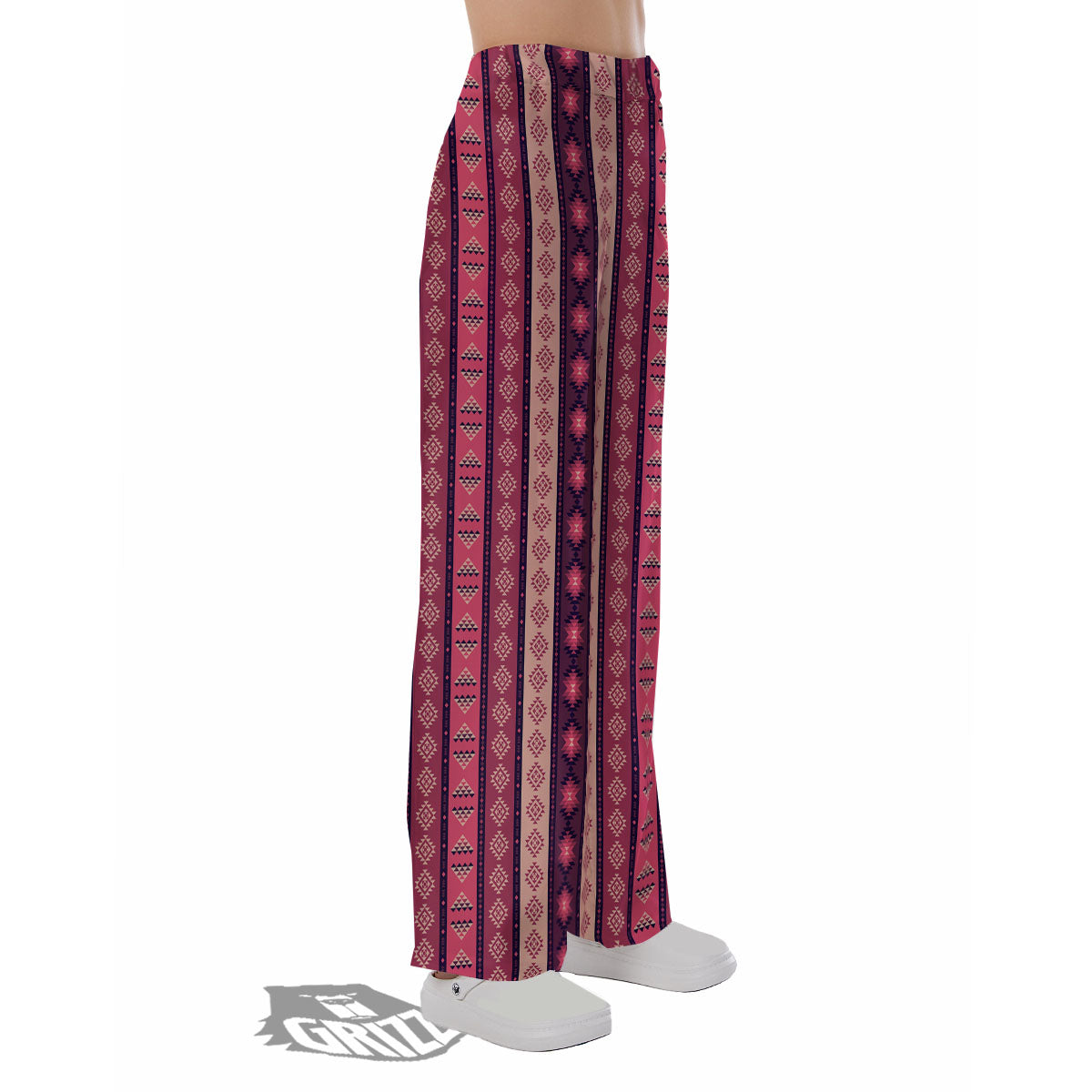 Southwestern Purple And Pink Print Pattern Pajama Pants-grizzshop