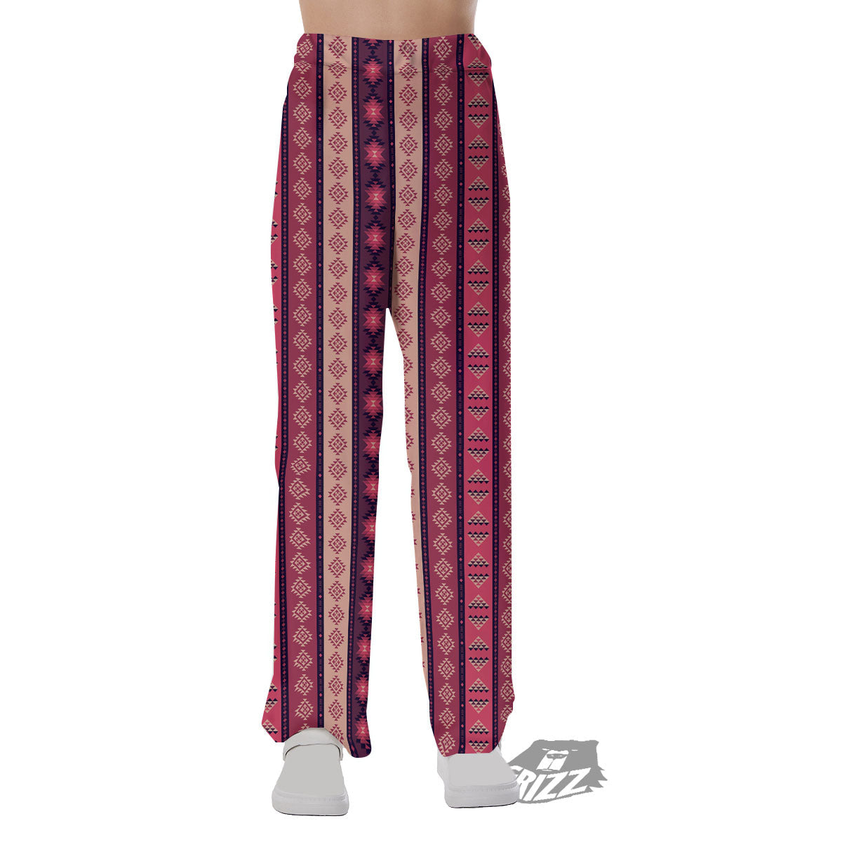 Southwestern Purple And Pink Print Pattern Pajama Pants-grizzshop