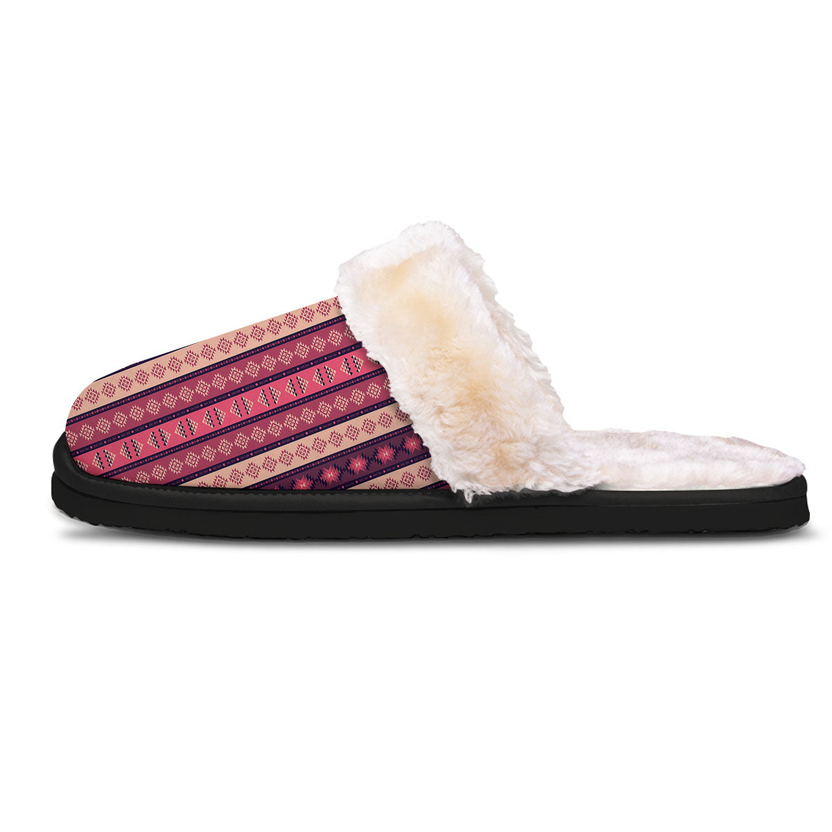 Southwestern Purple And Pink Print Pattern Slippers-grizzshop