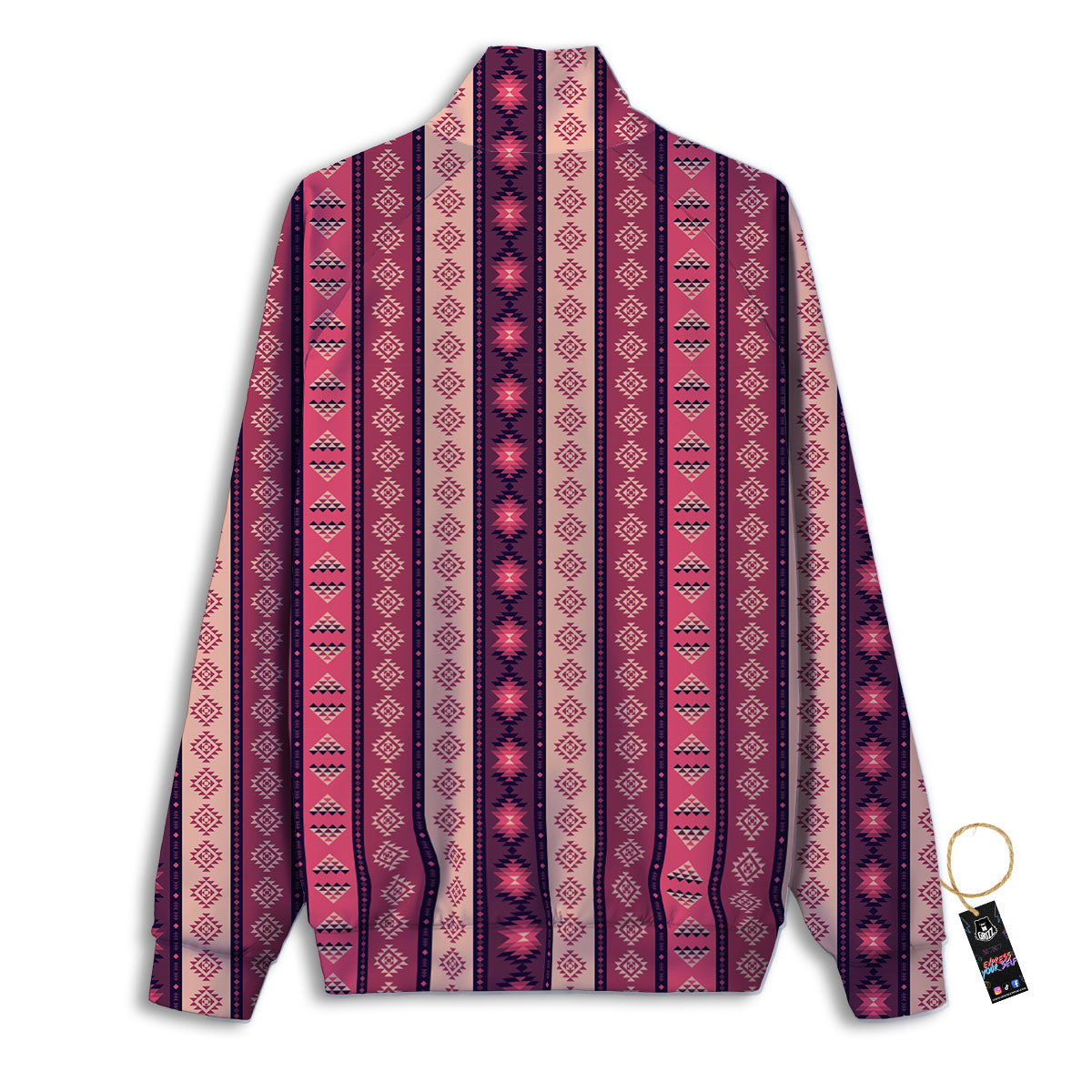 Southwestern Purple And Pink Print Pattern Track Jacket-grizzshop