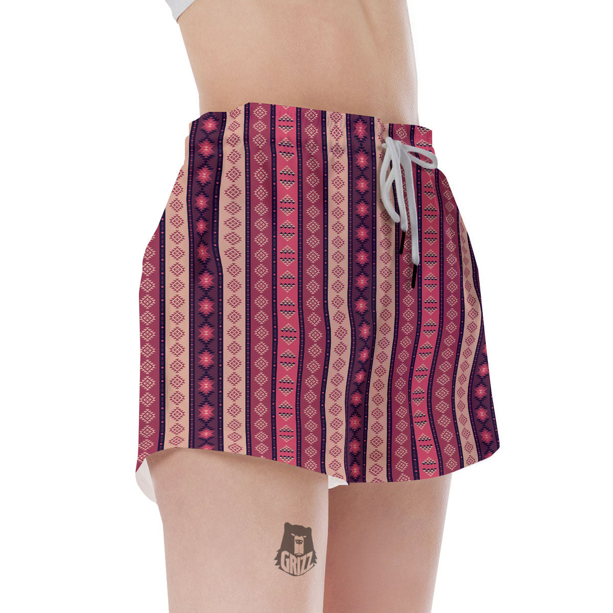 Southwestern Purple And Pink Print Pattern Women's Shorts-grizzshop