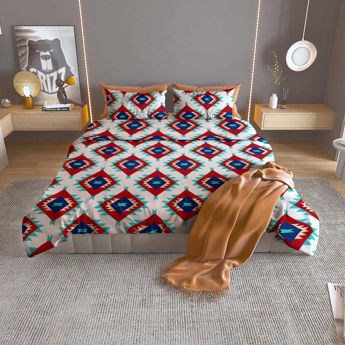 Steampunk Gears Clock Print Duvet Cover Bedding Set