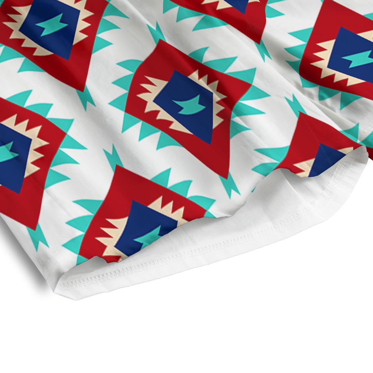 Southwestern Teal And Red Print Pattern Men's Athletic Shorts