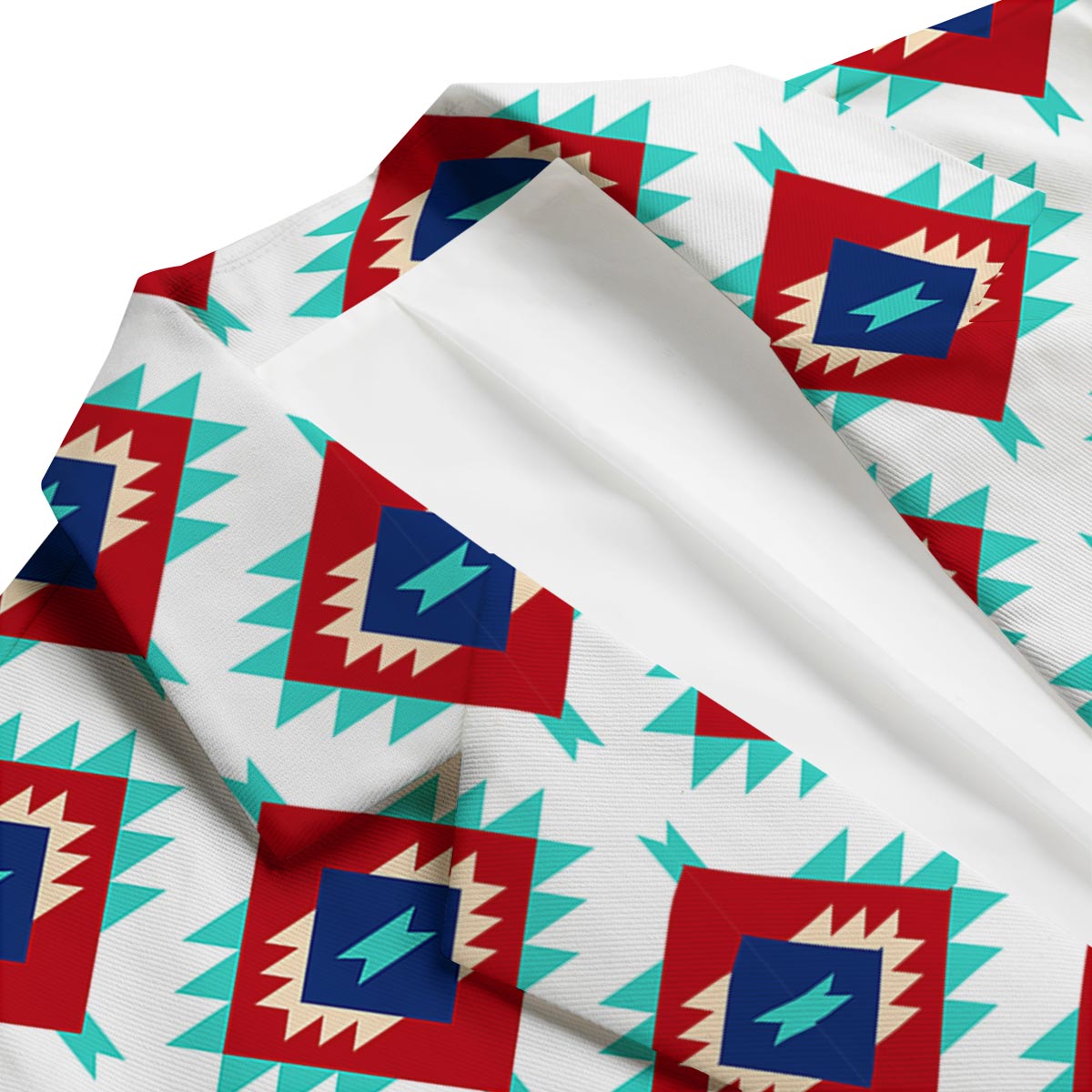 Southwestern Teal And Red Print Pattern Men's Blazer-grizzshop