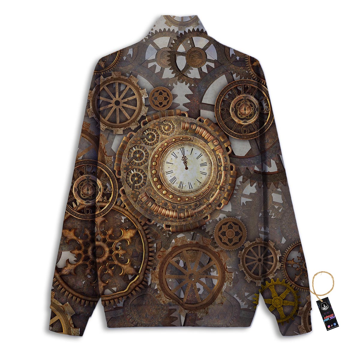 Southwestern Teal And Red Print Pattern Track Jacket-grizzshop