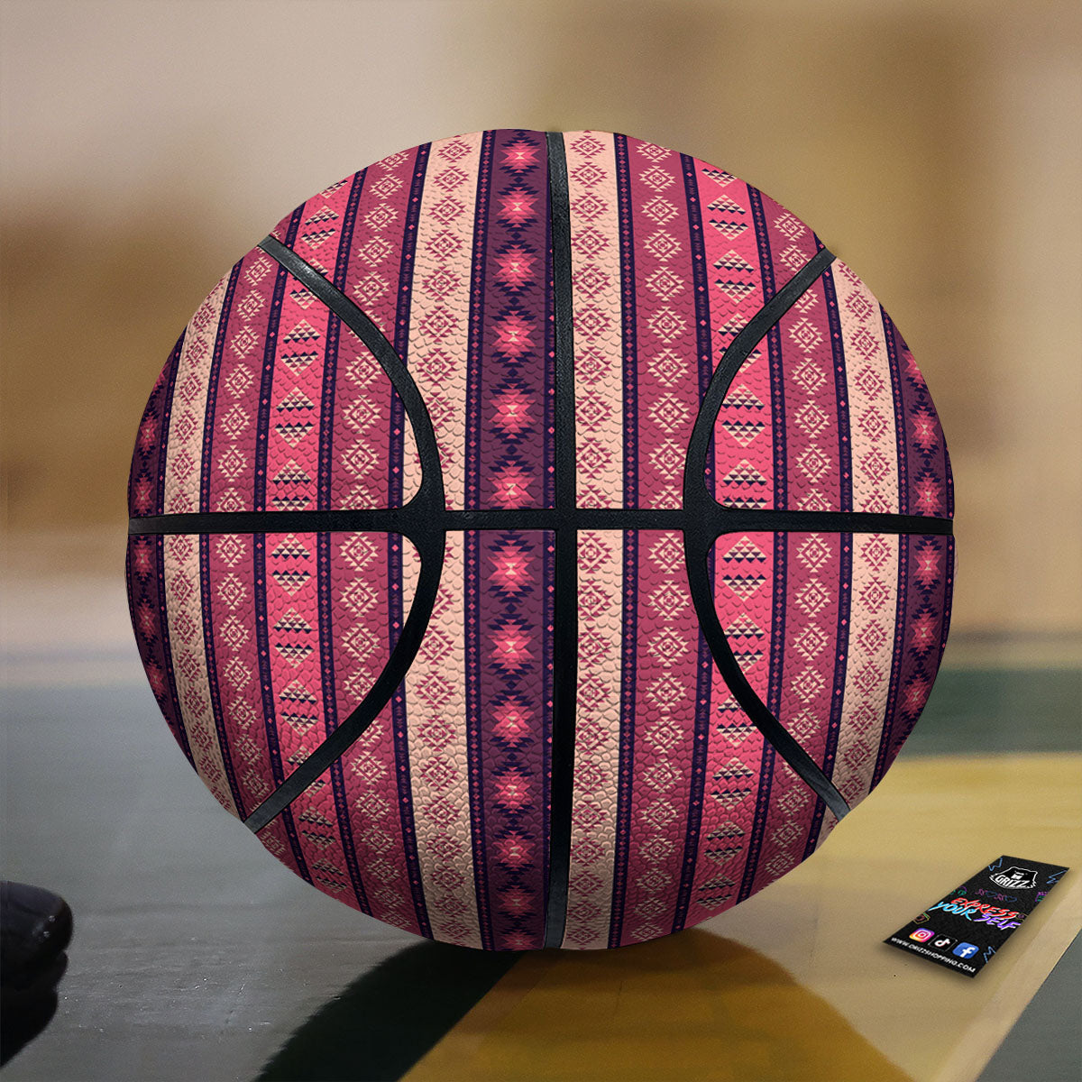 Southwestern Purple And Pink Print Pattern Basketball