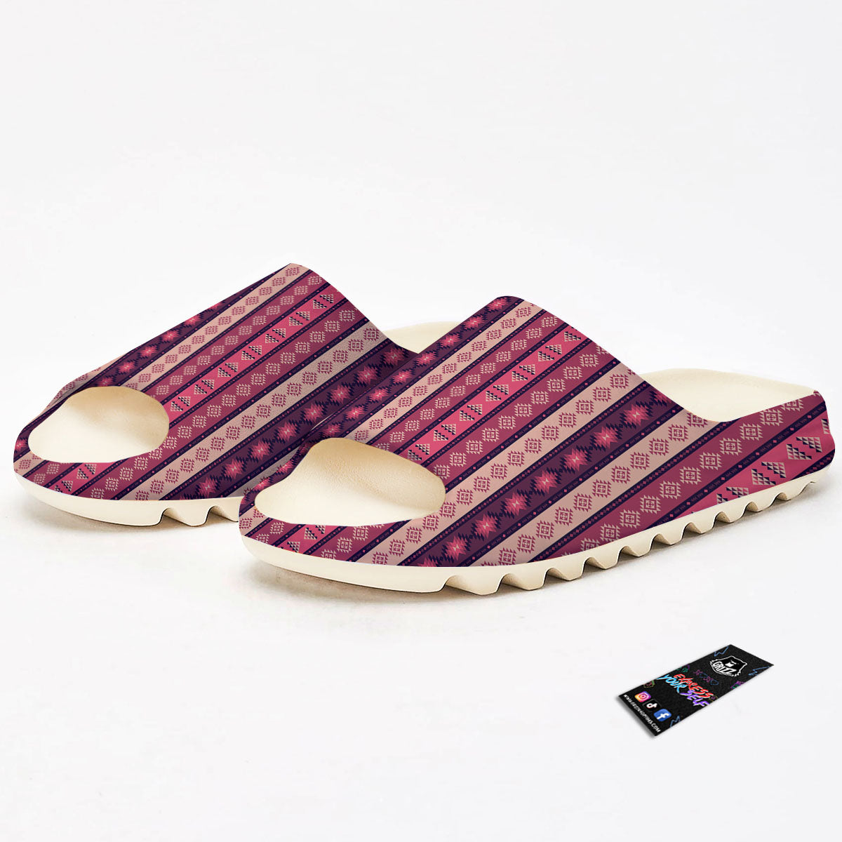 Southwestern Purple And Pink Print Pattern Sandals-grizzshop