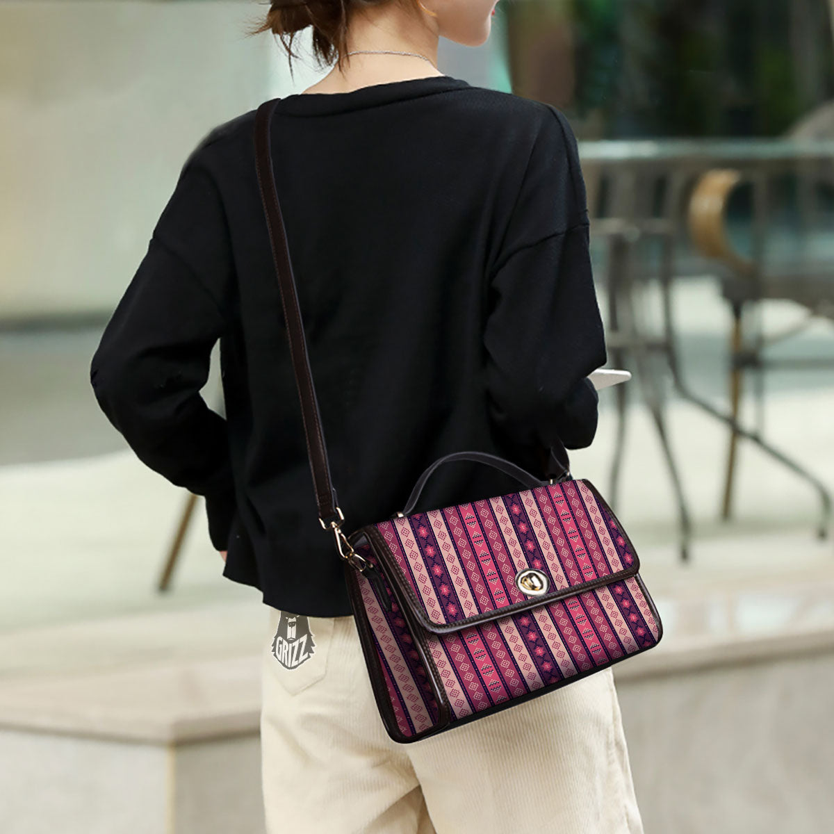 Southwestern Purple And Pink Print Pattern Women's Satchel Bag