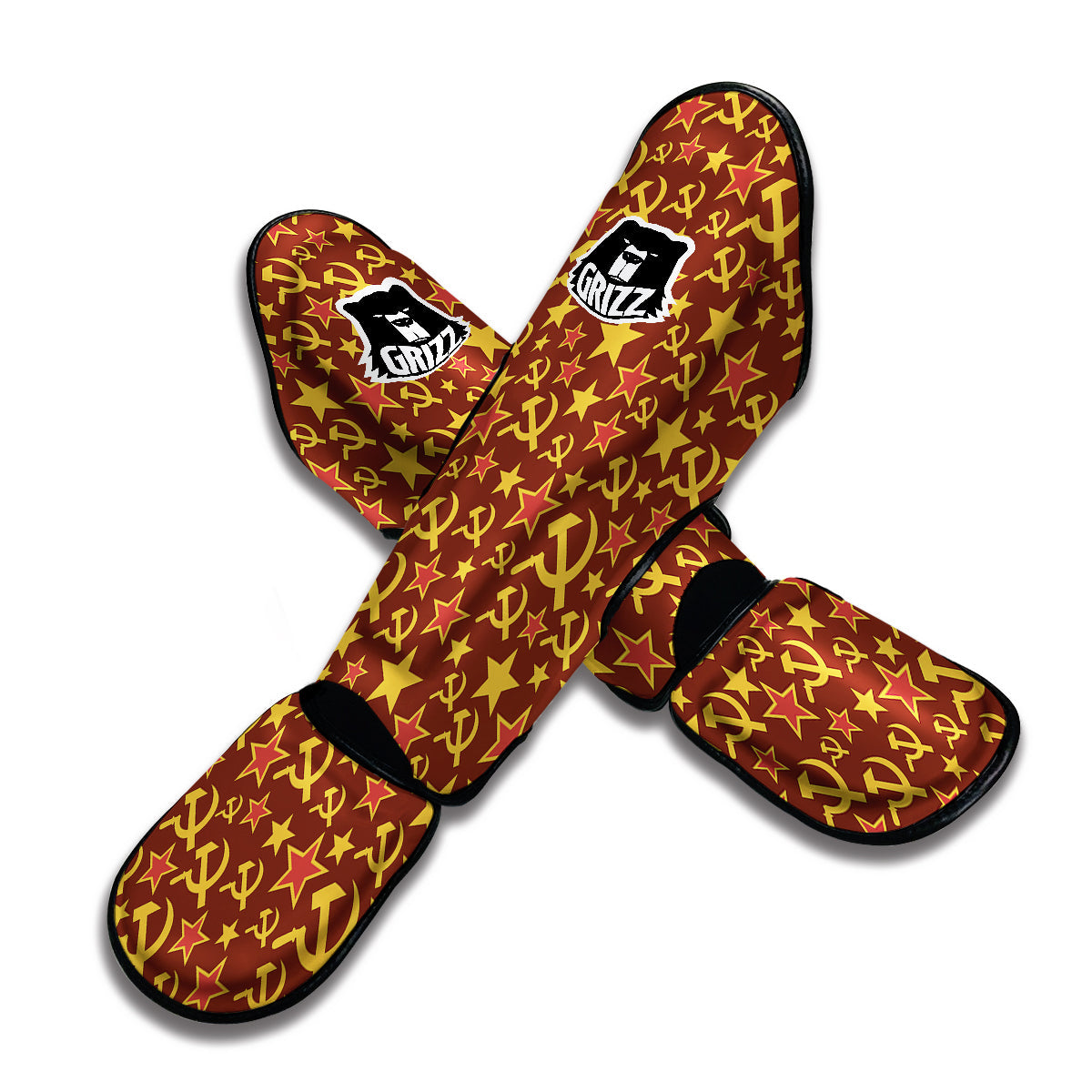 Soviet Symbol Print Pattern Muay Thai Shin Guards-grizzshop