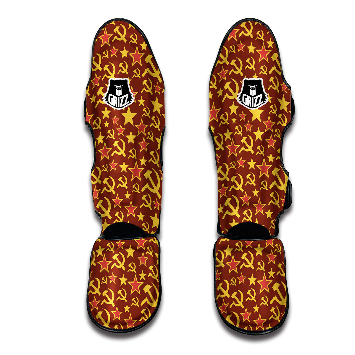 Soviet Symbol Print Pattern Muay Thai Shin Guards-grizzshop