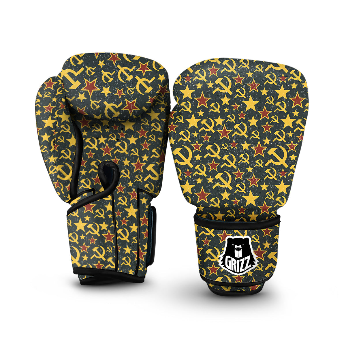 Soviet Vintage Color Print Pattern Boxing Gloves-grizzshop