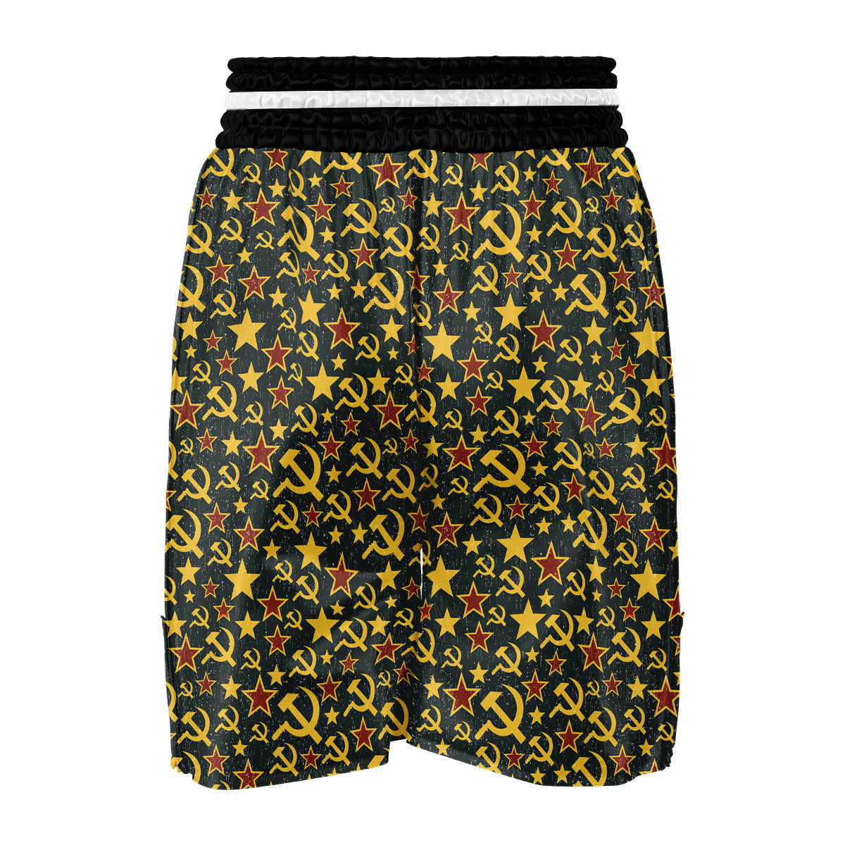 Soviet Vintage Color Print Pattern Boxing Shorts-grizzshop